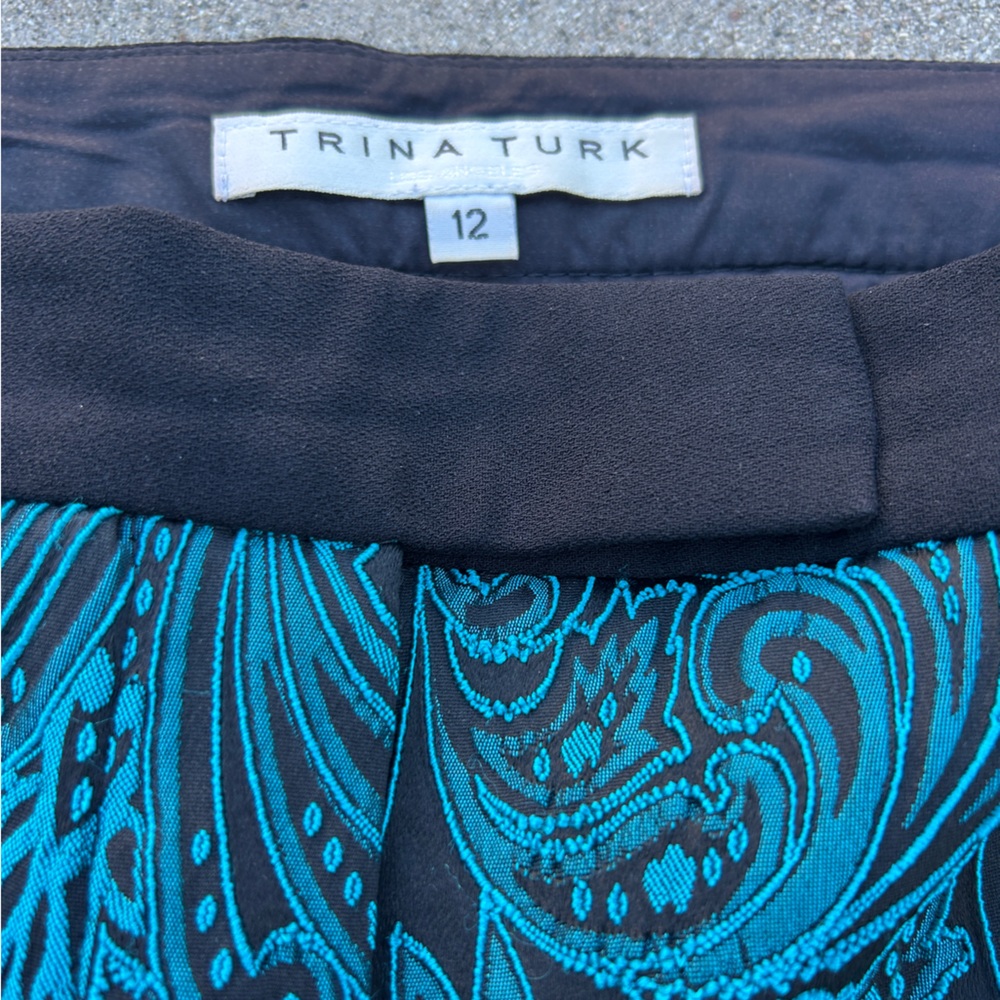 Trina Turk Color Blue Pants Women Size 12 Made in the USA - Picture 6 of 8